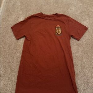 Red Short Sleeve Tee with Small Chest Logo